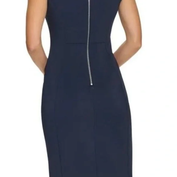 Calvin Klein Navy Blue and Crystal Embellished Short Sleeve Dress NWT SZ 12 - Picture 5 of 10